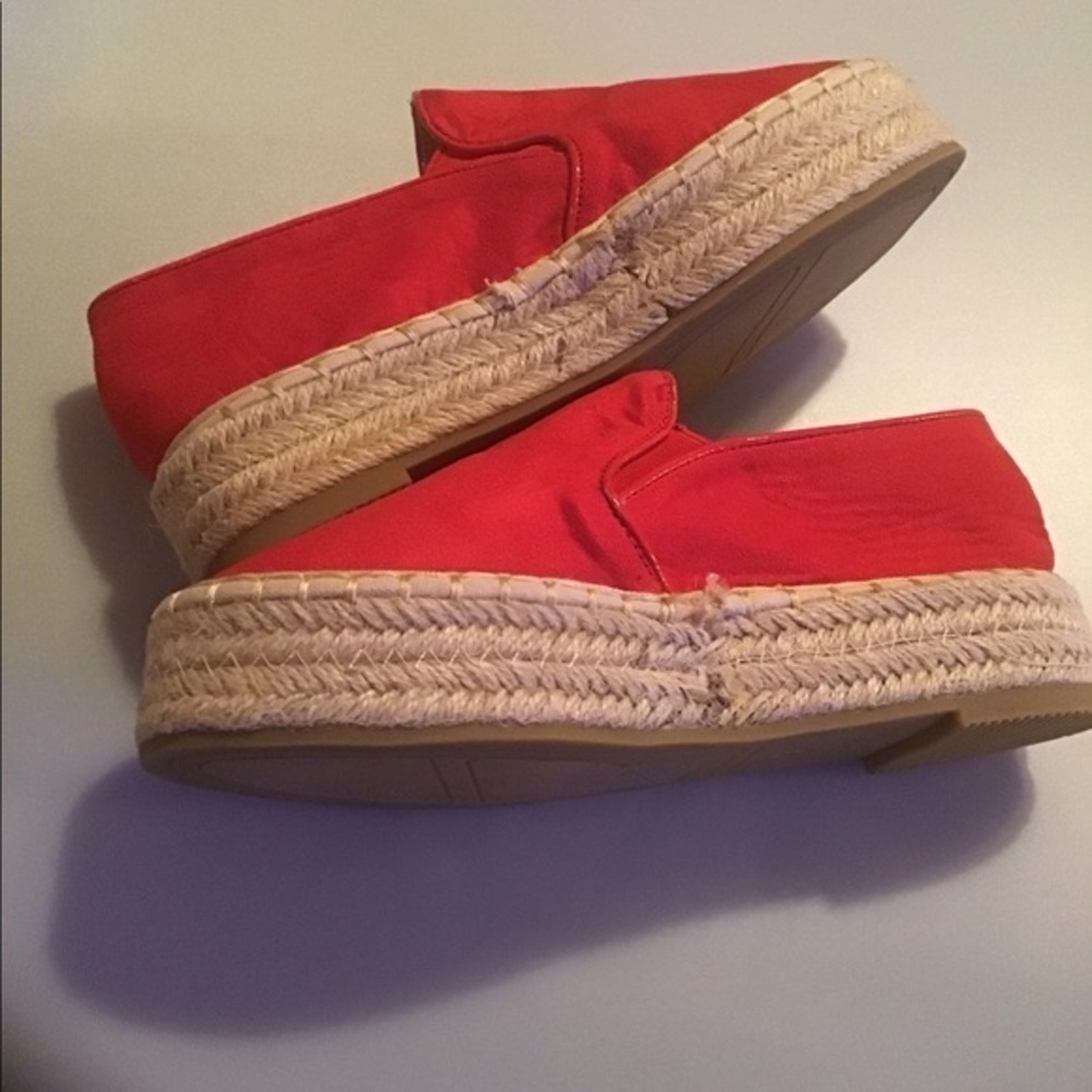 Bella Marie Red Suede Espadrilles Size 6 - Picture 2 of 4